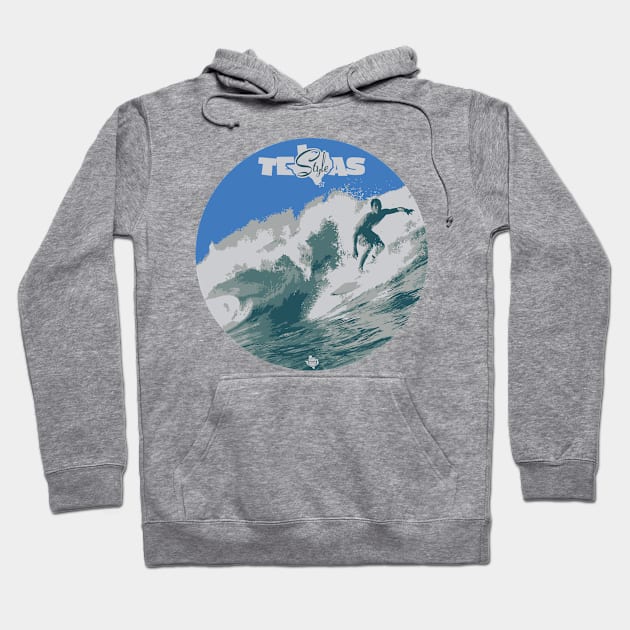 Texas Style Lone Surfer Hoodie by CamcoGraphics